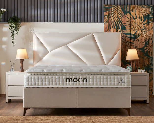 Čalouněná postel MOON - béžová
