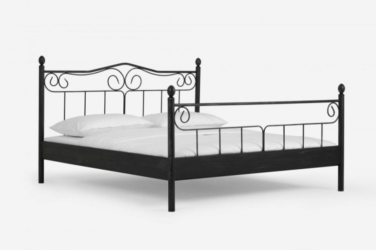 Dvoulůžková postel SATURN - ZYPERN (černostříbrná)