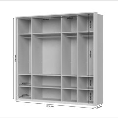 Sestava skříní prosklená s rámem a osvětlením OPERA - P5B-5AL/OP - Cashmere lak mat