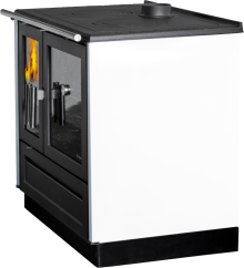 Sporák na tuhá paliva PLAMEN 910 GLAS - bílý