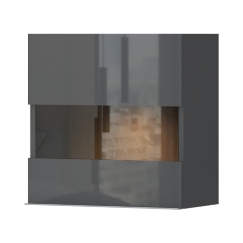 Obývací sestava Onyx - antracit lesk/ořech pacifik lesk 2
