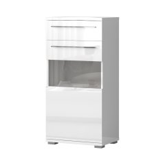 Vitrína PIANO V60-1KS1F/PN bílá lesk