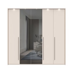 Sestava skříní s rámem, osvětlením a zrcadlem OPERA - P5B-2OG/OP - Cashmere lak mat