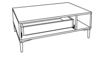 Konferenční stolek ALBA - canella/bílá