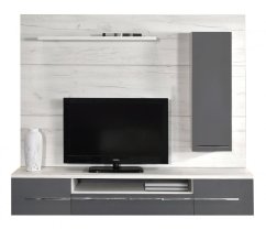 TV konsole TENDENZA - dub sněhový/šedý lesk