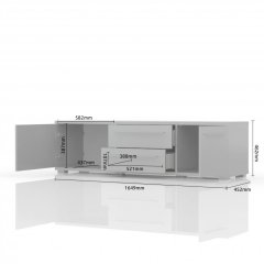 Televizní stolek PIANO TV165-2K2F/PN béžová lesk