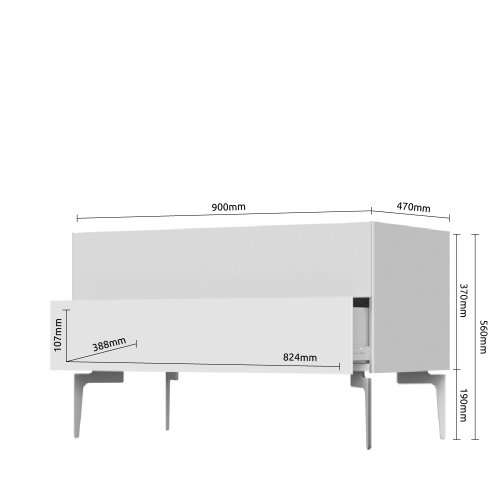 Televizní stolek SKY45 TV90N-2F/S45 -dub tobacco/matný efekt kašmír