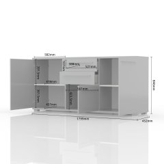 Komoda PIANO K180-3K2F/PN bílá lesk