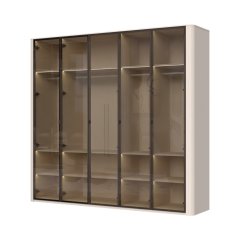 Skříň prosklená RONDO - P5-5AL/RO - Cashmere lak mat