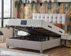Čalouněná postel ASTRA s matrací - šedá