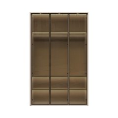 Sestava skříní prosklená s rámem a osvětlením OPERA - P3B-3AL/OP - Cashmere lak mat