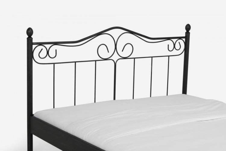 Dvoulůžková postel SATURN - ZYPERN (černostříbrná)