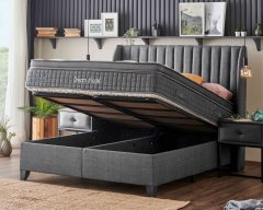 Čalouněná postel DREAM MODE s matrací - světle šedá