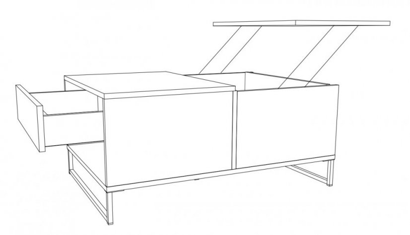 Konferenční stolek DENVER - dub halifax/bílá lesk
