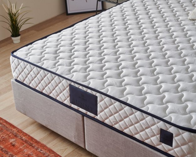 Čalouněná postel SUNNY s matrací - světle šedá
