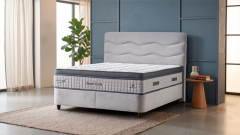 Čalouněná postel DREAM MODE NEW s matrací - světle šedá