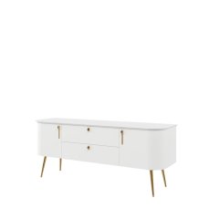 TV komoda GALET - TV158-2K2F/GT - Bílá lak mat