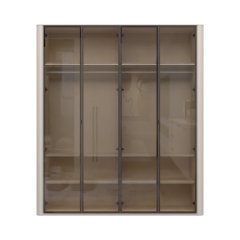 Skříň prosklená RONDO - P4-4AL/RO - Cashmere lak mat