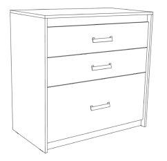 Dětská komoda KINDER 3F - dub premium/modrá