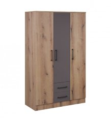 Skříň IVA 3K2F - dub artisan/šedá