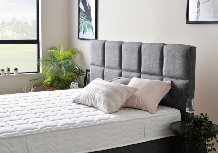 Čalouněná postel INCI s matrací - tmavě šedá