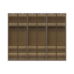 Sestava skříní prosklená s rámem a osvětlením OPERA - P6B-6AL/OP - Cashmere lak mat