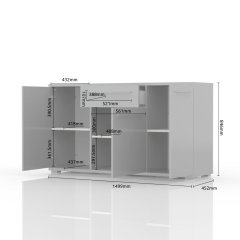 Komoda PIANO K150-3K1F/PN bílá lesk