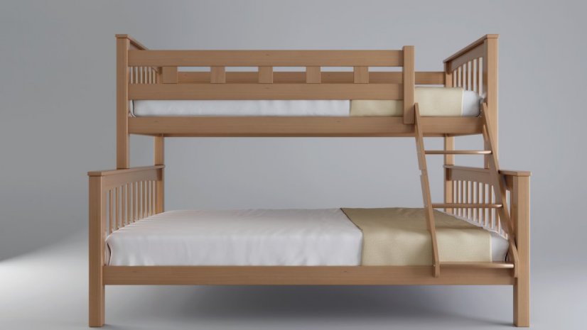 Patrová postel z masivu MARIO FAMILY - buk natur