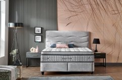 Čalouněná postel DREAM MODE NEW s matrací - světle šedá