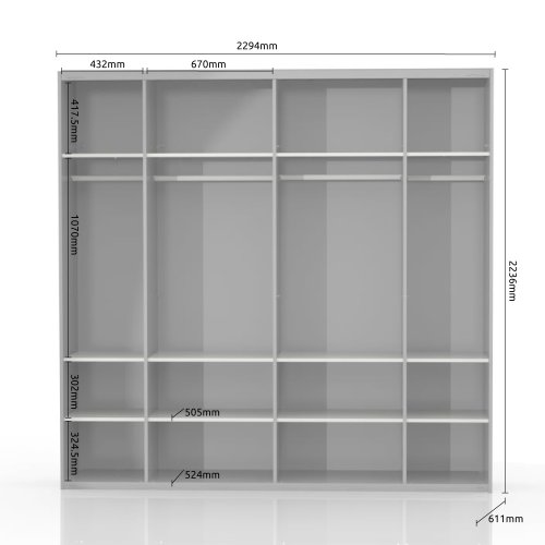 Skříň PIANO - PK231-OG/PN bílá lesk