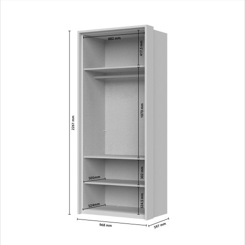 Sestava skříní se zrcadlem OPERA - P2A-1OG/OP - Cashmere lak mat