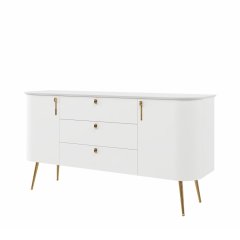 Komoda GALET - K158-2K3F/GT - Bílá lak mat