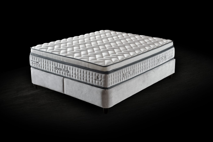 Čalouněná postel DREAM MODE NEW s matrací - světle šedá