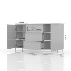 Komoda ONYX - K23/ON antracit lesk/ořech pacific lesk