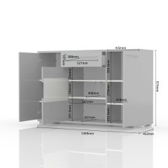Komoda PIANO K150V-3KS1F/PN béžová lesk