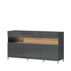 Komoda ONYX - K170-3KS1F/ON antracit lesk/ořech pacific lesk Komoda ONYX - K170-3KS1F/ON antracit lesk/ořech pacific lesk