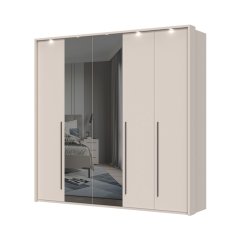 Sestava skříní s rámem, osvětlením a zrcadlem OPERA - P5B-2OG/OP - Cashmere lak mat