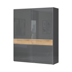 Skříň ONYX - PK180/ON antracit lesk/ořech pacific lesk