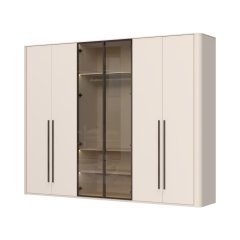 Skříň prosklená RONDO - P6-2AL/RO - Cashmere lak mat