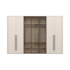 Skříň prosklená s osvětlením RONDO - P7R-3AL/RO - Cashmere lak mat