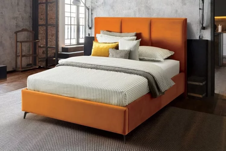 Čalouněná postel CESTO - oranžová - Rozměr: 180 × 200 cm