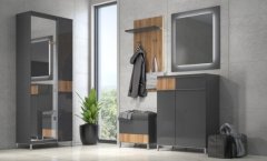 Předsíňová sestava Onyx - antracit lesk/ořech pacific lesk 1