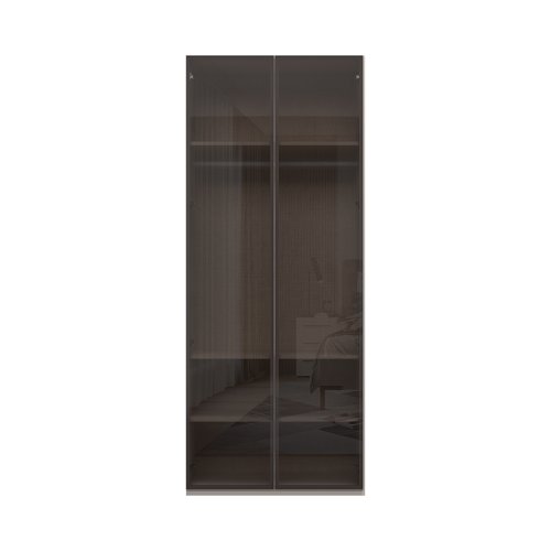 Skříň prosklená OPERA - P2-2AL/OP - Cashmere lak mat