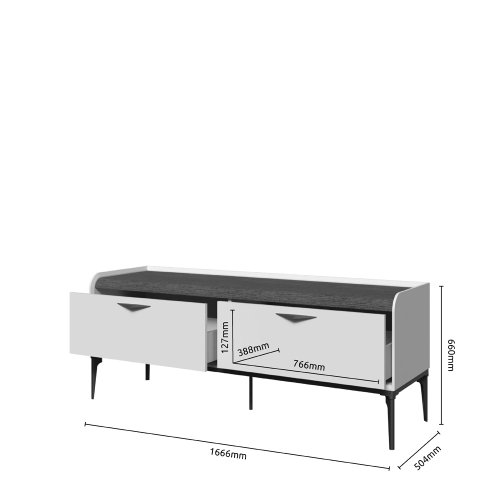 TV komoda SOFFY - TV167-2F/SF - Pepper bílá lak mat