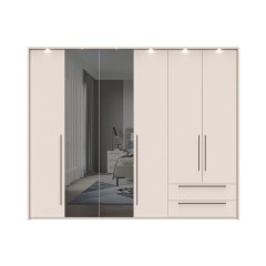 Sestava skříní s rámem, osvětlením a zrcadly OPERA - P62B-2OG/OP - Cashmere lak mat