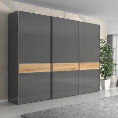 Skříň ONYX - PK281/ON antracit lesk/ořech pacific lesk