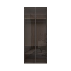Skříň prosklená OPERA - P2-2AL/OP - Cashmere lak mat