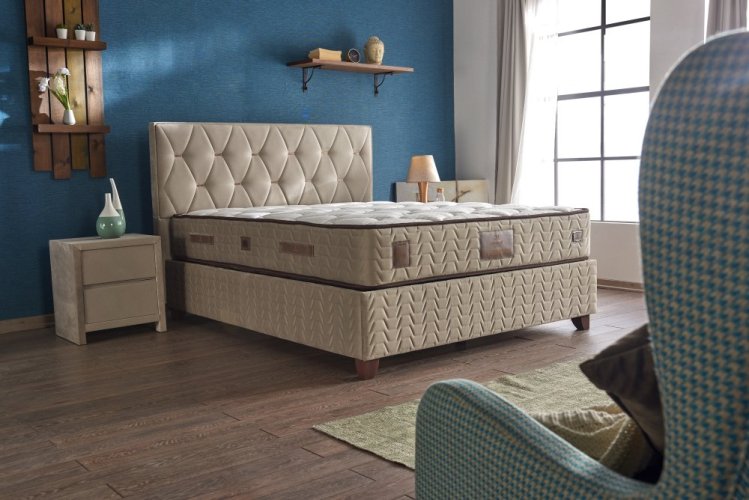 Čalouněná postel CASHMERE - šedobéžová