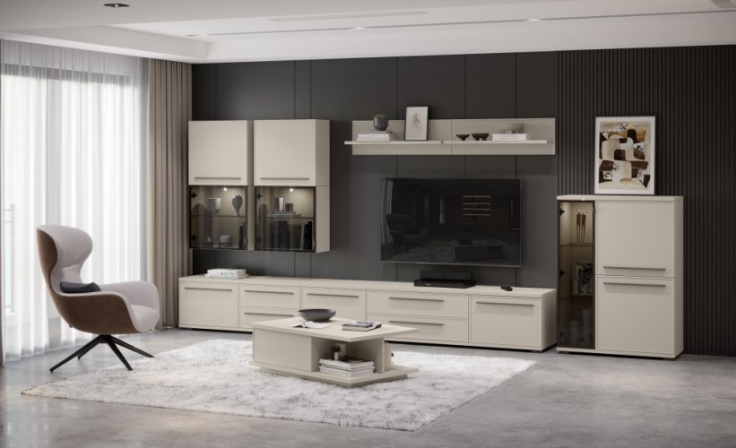 TV komoda OPERA - TV120-1K2F/OP - Cashmere lak mat
