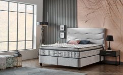 Čalouněná postel DREAM MODE NEW s matrací - světle šedá